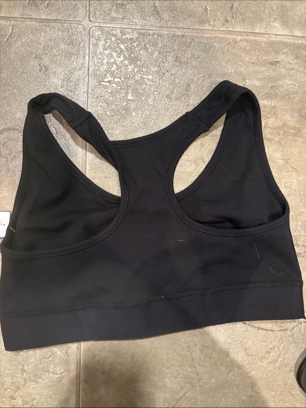 GAP Black Ribbed Racerback Workout Bra - Picture 4 of 7